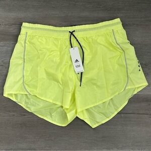 NWT Adidas Women's x Karlie Kloss Running Graphic Shorts Yellow Size XL Womens